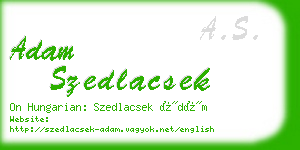adam szedlacsek business card